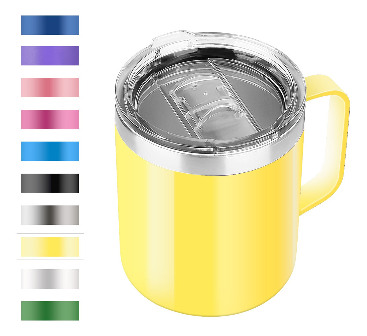 Foto 1 | 12 Oz Taza De Café De Acero Inoxidable Con Asa,taza Térmica, Amarillo