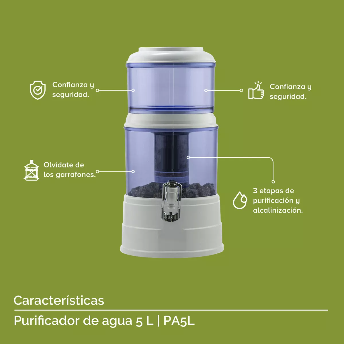 Foto 3 pulgar | Purificador De Agua 5 Litros Filtro de Agua Eo Safe Imports Esi-10623 Blanco