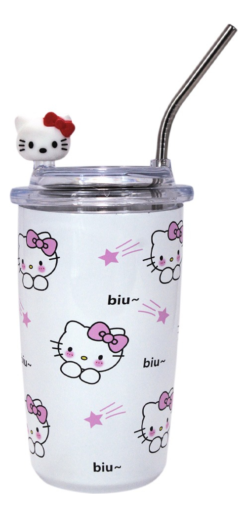 Vaso Térmico con Popote Gorra Wünd  Hello Kitty Blanco