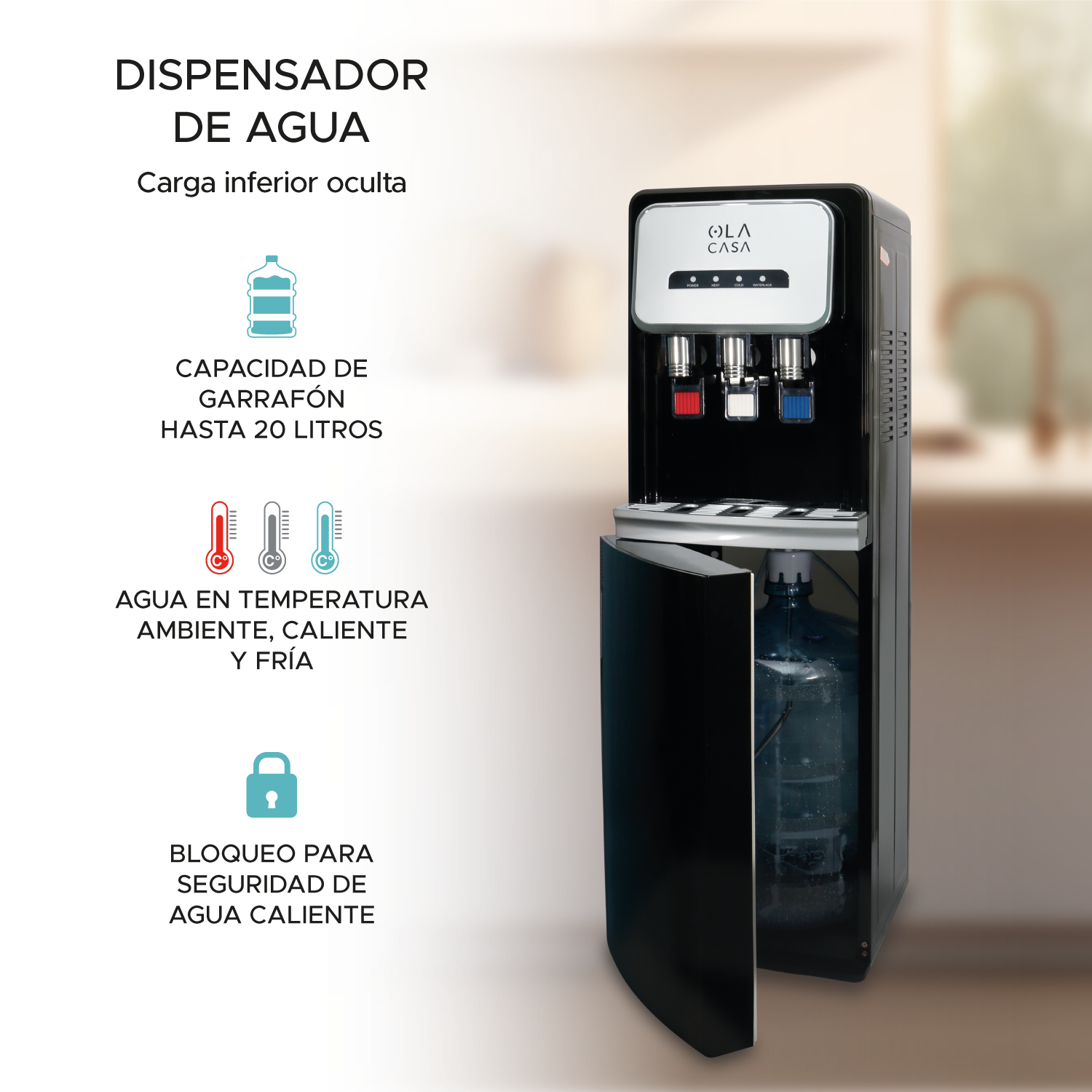 Foto 2 | Dispensador de Agua Ola Casa Garrafón Oculto