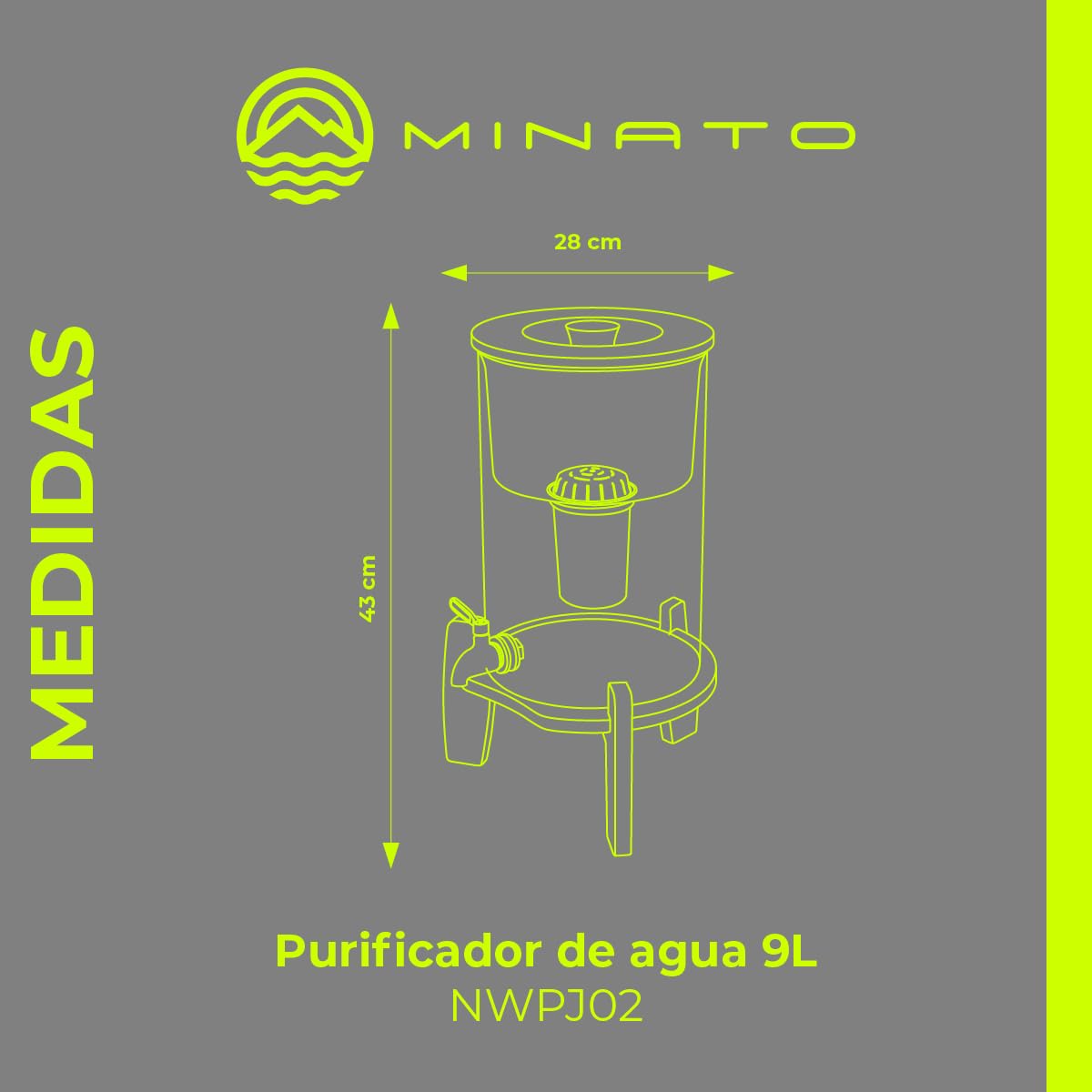 Foto 4 pulgar | Purificador de Agua Minato 9 Litros de Vidrio Nwpd01