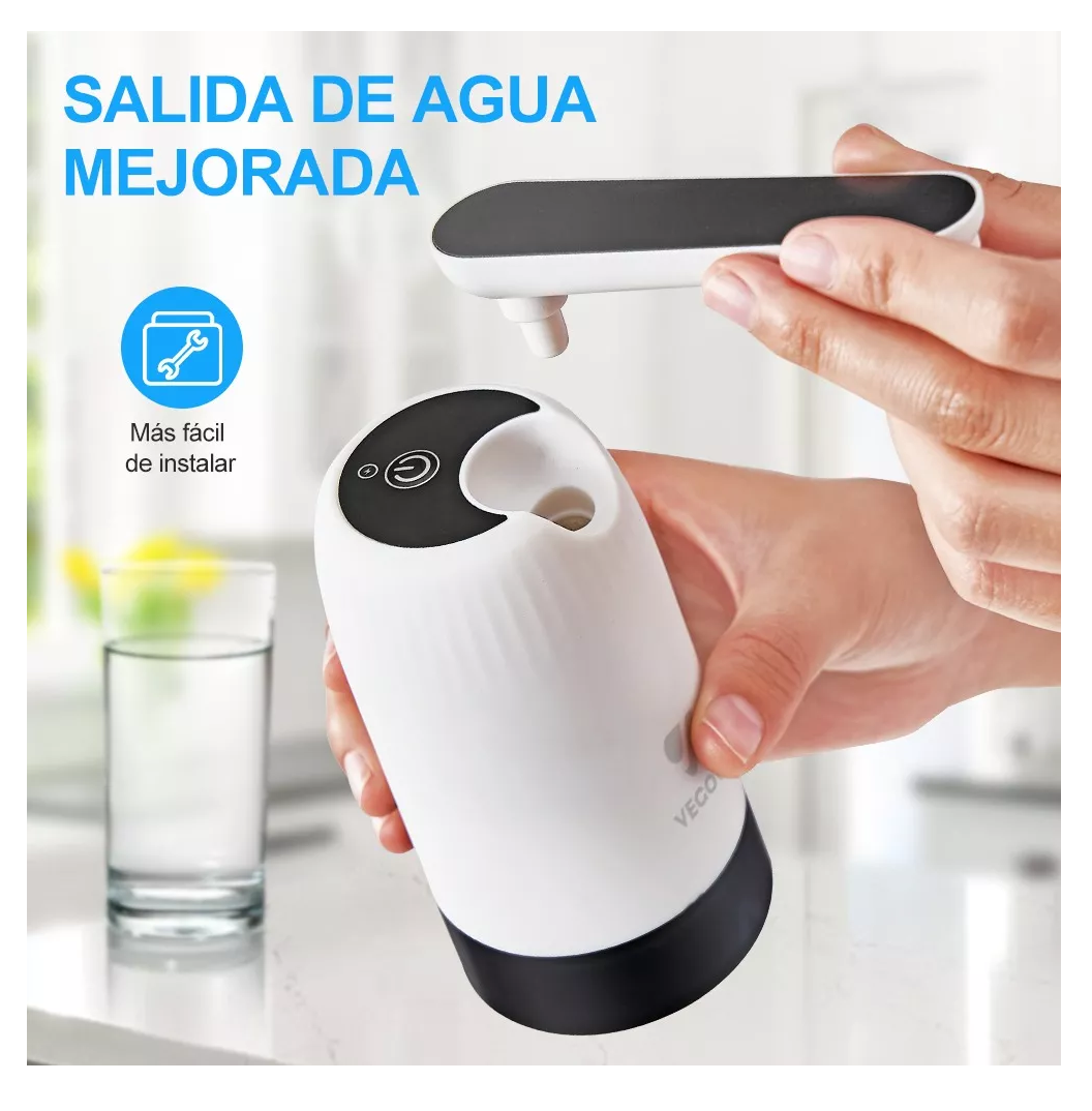 Foto 2 | Dispensador De Agua Eléctrico Recargable Usb Bomba De Agua Blanco