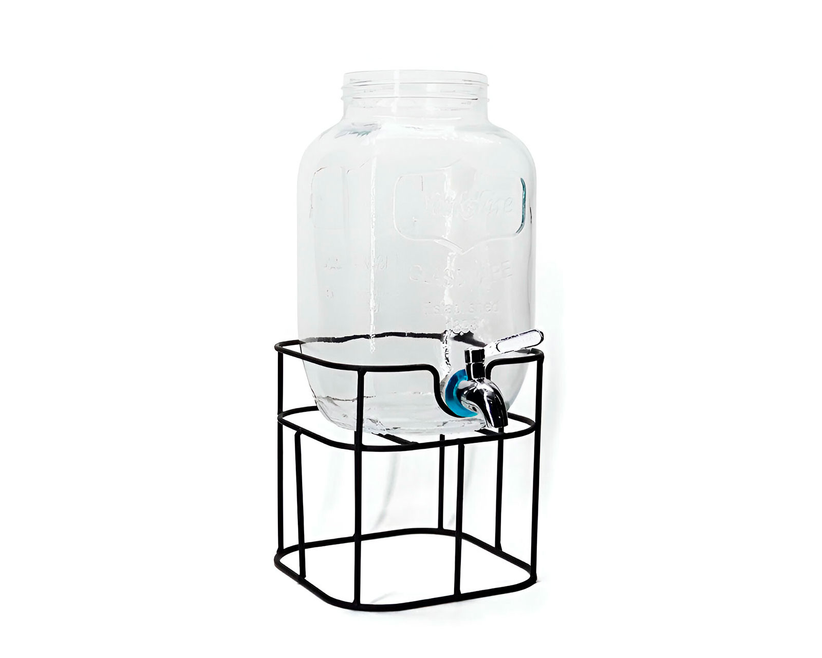 Foto 2 pulgar | Vitrolero De Vidrio Dispensador De Bebidas Con Base Hierro 8 Litros Bluelander