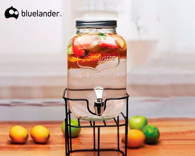 Foto 3 | Vitrolero De Vidrio Dispensador De Bebidas Con Base Hierro 8 Litros Bluelander