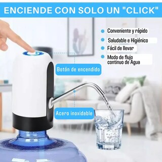 Foto 2 | Dispensador De Agua Eléctrico Recargable Bomba De Agua 3 Piezas Eo Safe Imports Esi-16335 Blanco