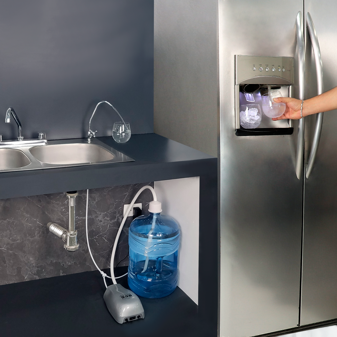 Foto 3 pulgar | Bomba Dispensadora 2 En 1 De Agua Y Hielo Eléctrica Refrigerador Dúplex Con Llave De Tarja