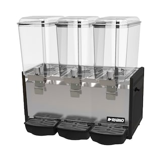 Foto 1 | Dispensador De Bebidas Frías Rhino Disbef-3t Policarbonato, 3 Tanques 18 L, Acero Inoxidable, Agitación Fuente, 680 W