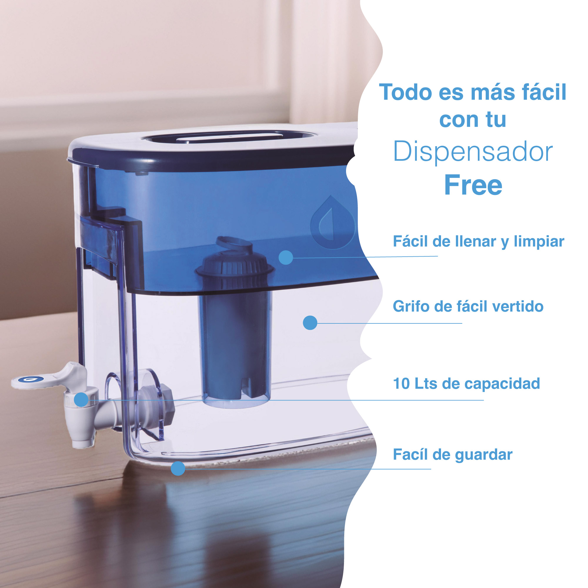 Foto 5 pulgar | Dispensador Eco-filtrado Filtro Purificador De Agua 10lts +salud