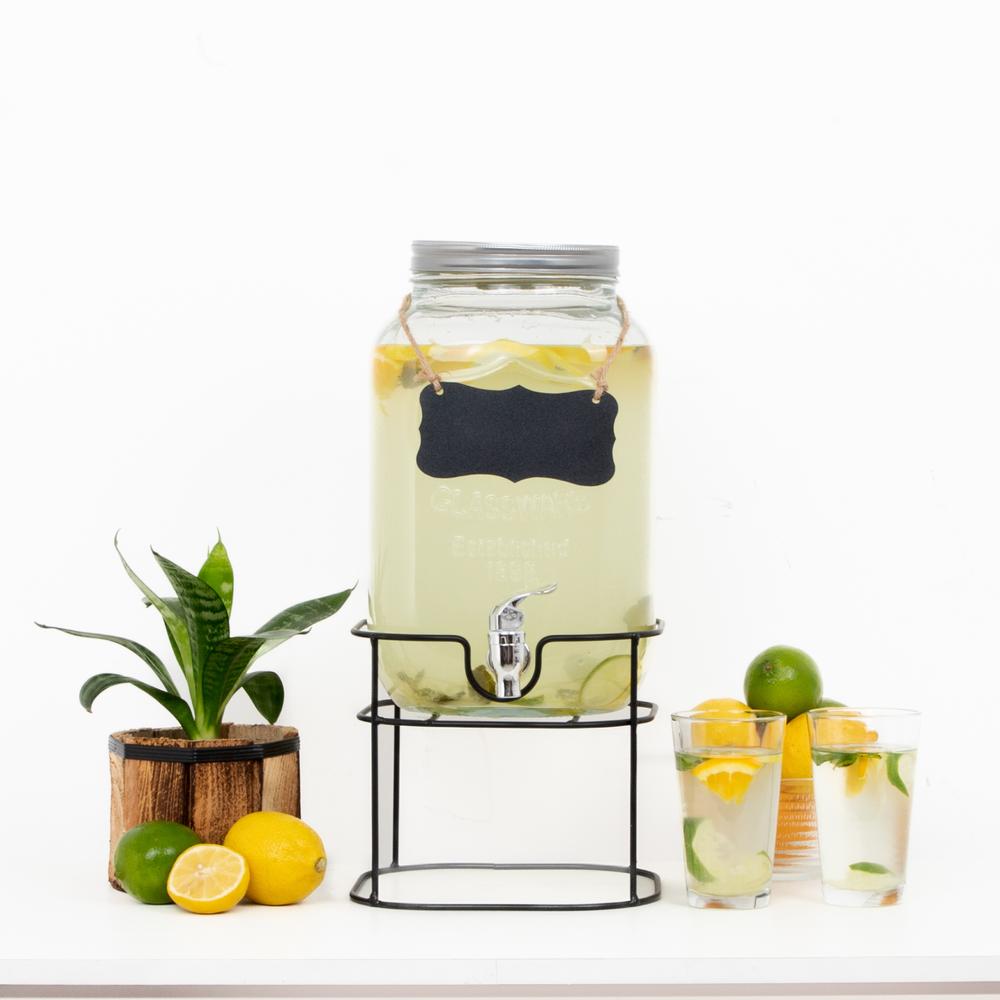 Foto 4 pulgar | Dispensador Bebidas 5 Litros Mason Jar Vitrolero Con Base