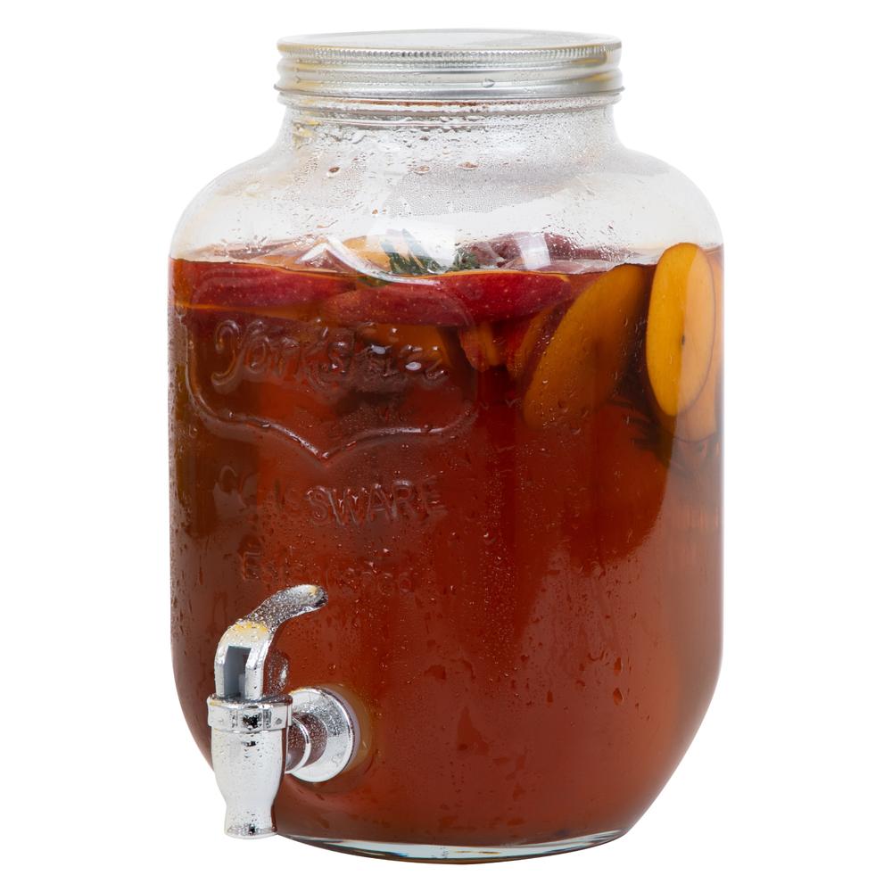 Dispensador Bebidas 4 Litros Mason Jar Vitrolero Con Tapa