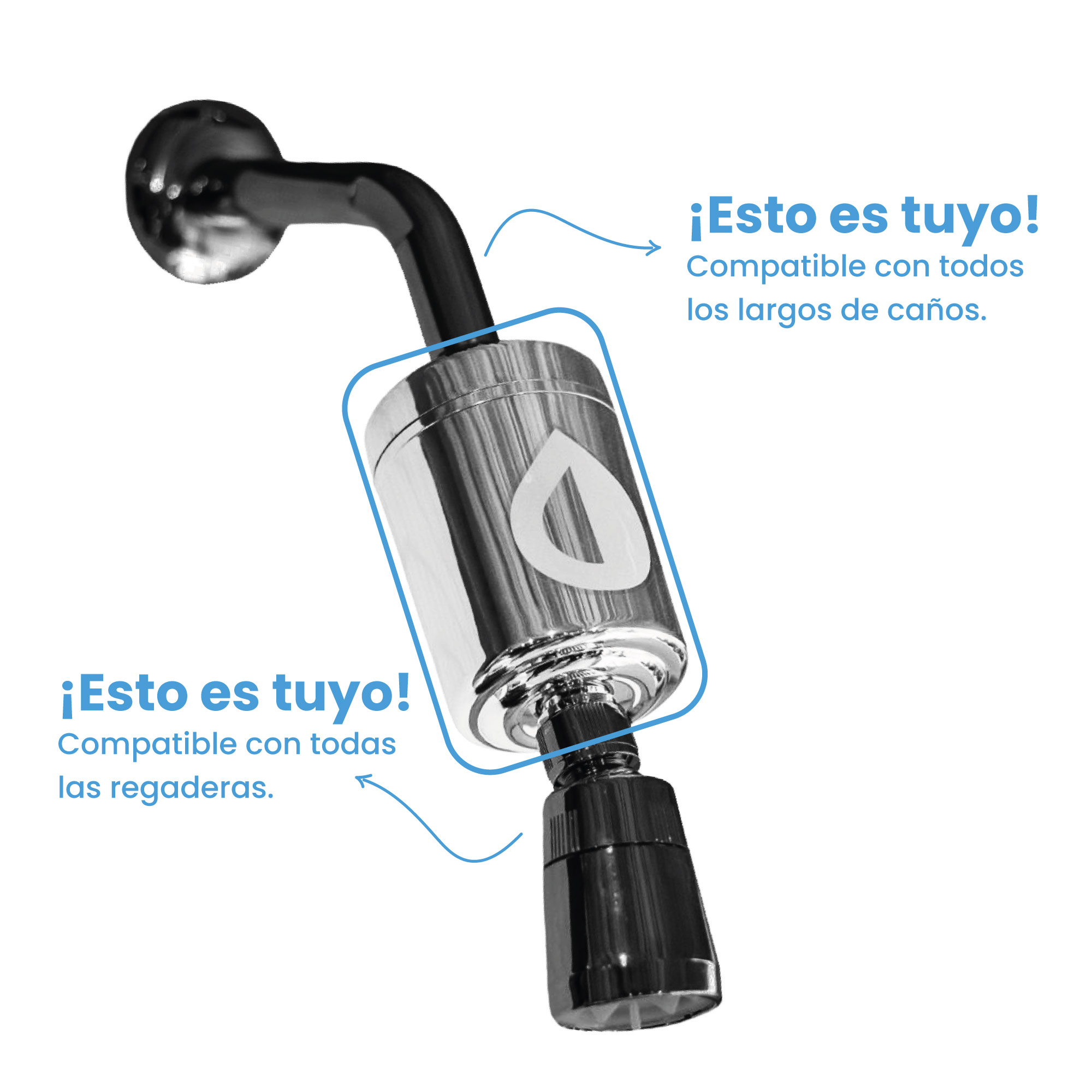 Foto 4 pulgar | Purificador De Regadera Universal