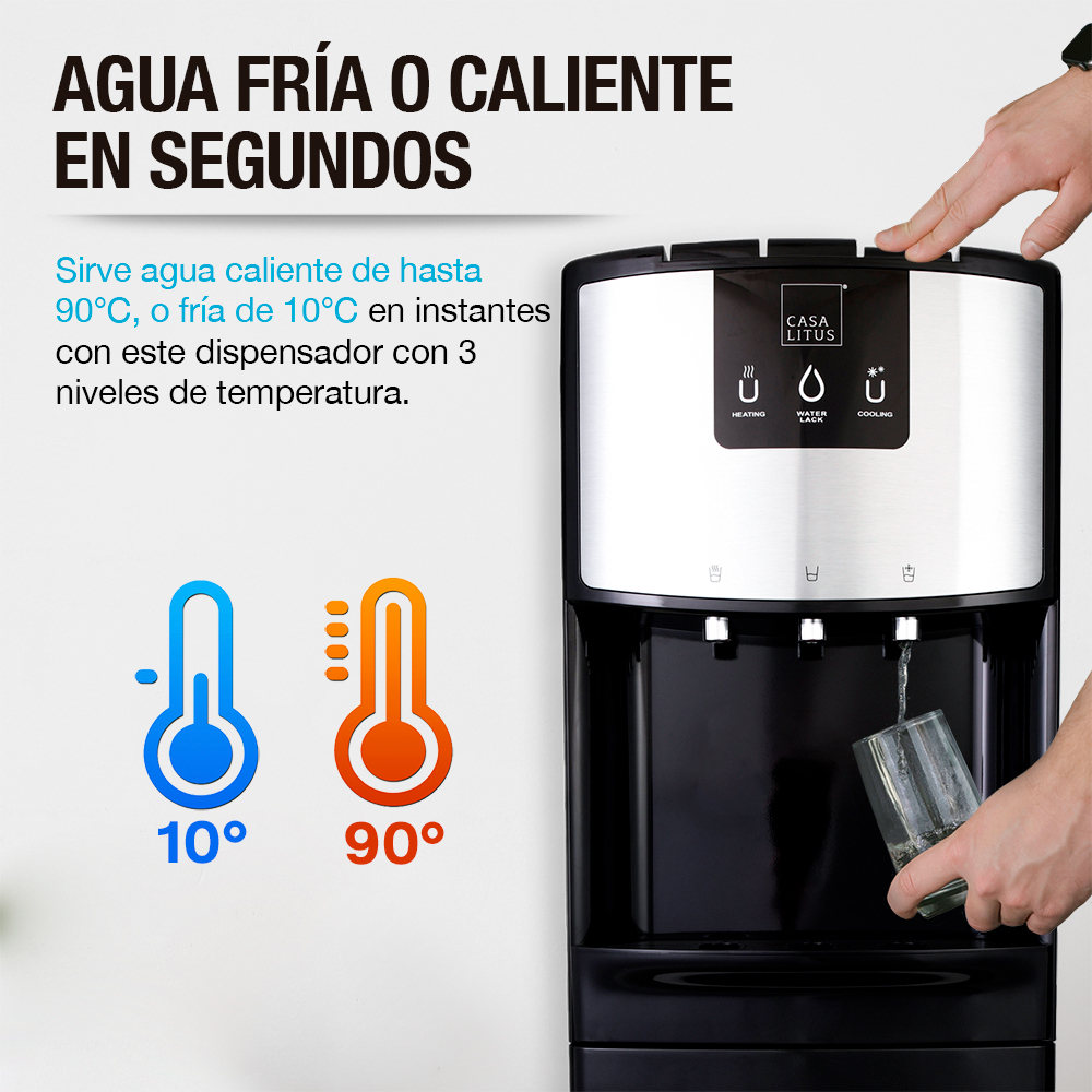 Foto 4 pulgar | Dispensador De Agua Fría Caliente Garrafón Oculto 3 Temperaturas, Casa Litus, Color Negro
