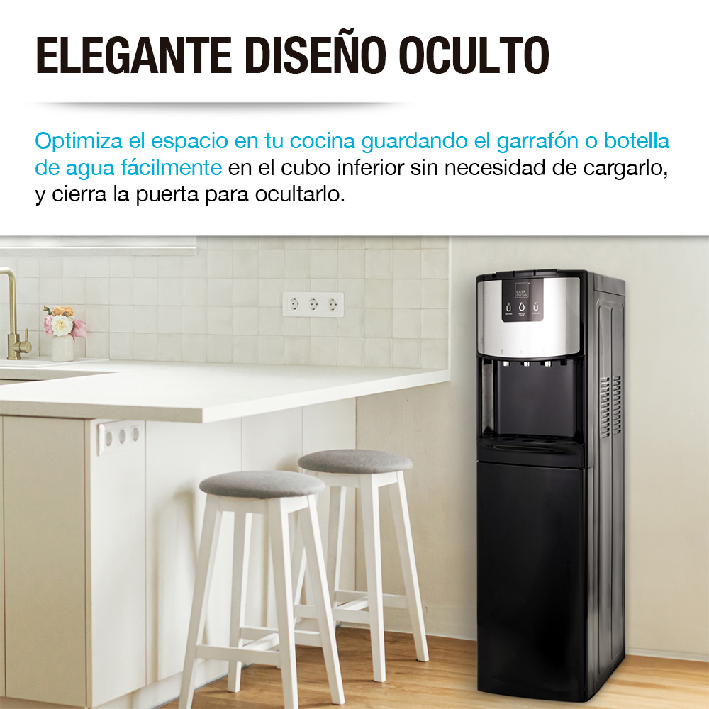 Foto 5 pulgar | Dispensador De Agua Fría Caliente Garrafón Oculto 3 Temperaturas, Casa Litus, Color Negro