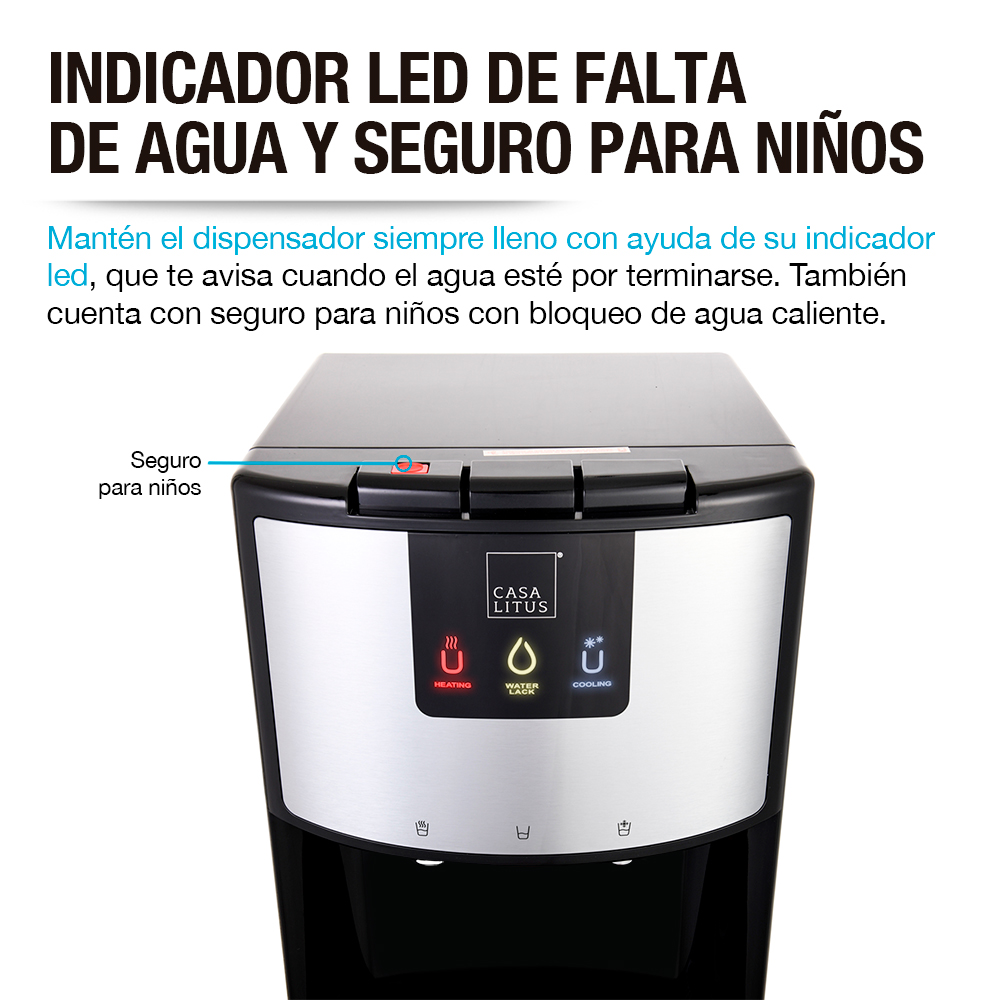 Foto 8 pulgar | Dispensador De Agua Fría Caliente Garrafón Oculto 3 Temperaturas, Casa Litus, Color Negro