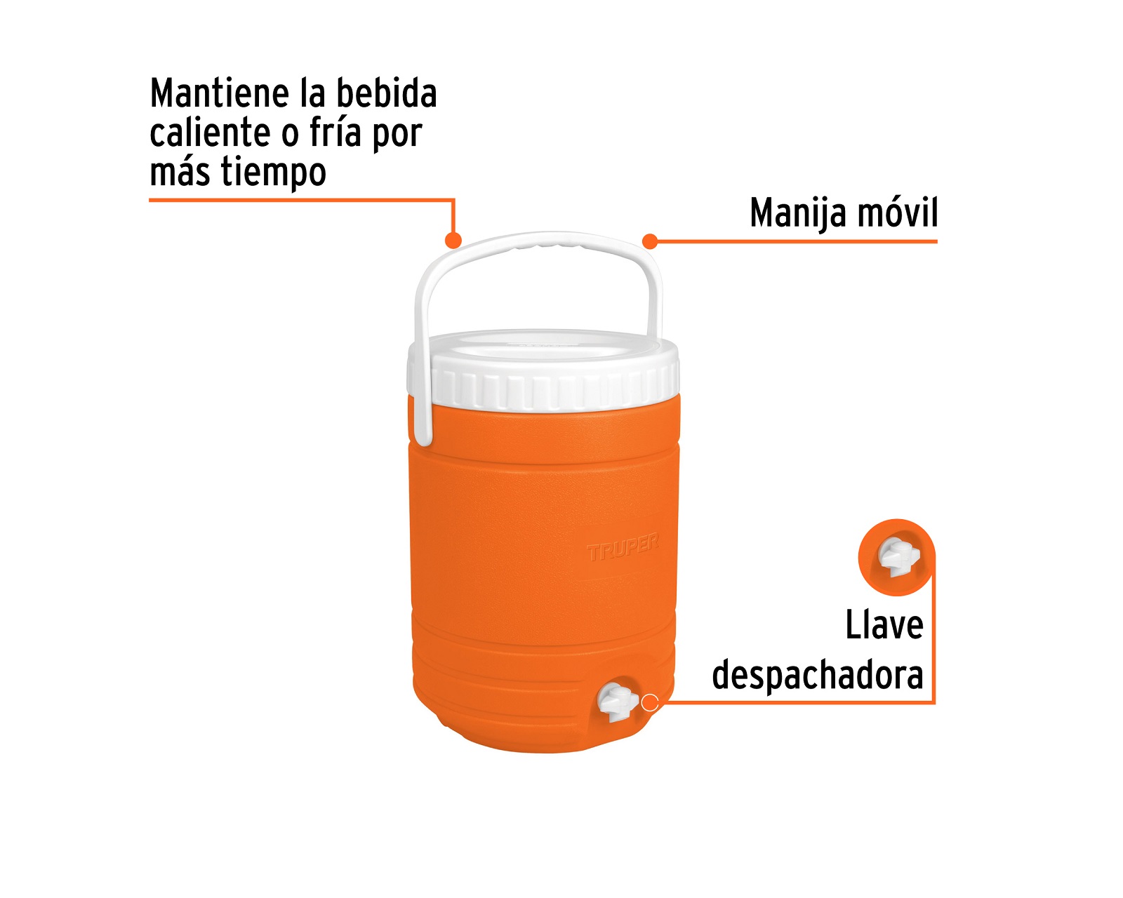 Foto 3 pulgar | Termo con Dispensador Truper Hielera Bebidas Frias 18 L