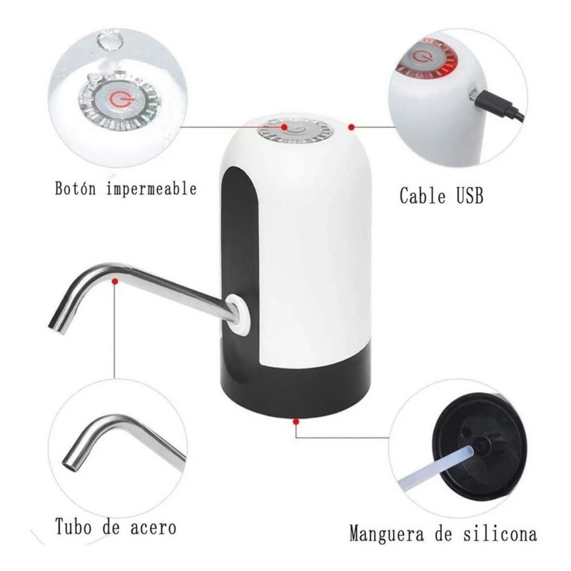 Foto 3 pulgar | Bomba Dispensadora De Agua Recargable Por Usb Para Robot De 2.3 A 4.5 Galones - Venta Internacional.