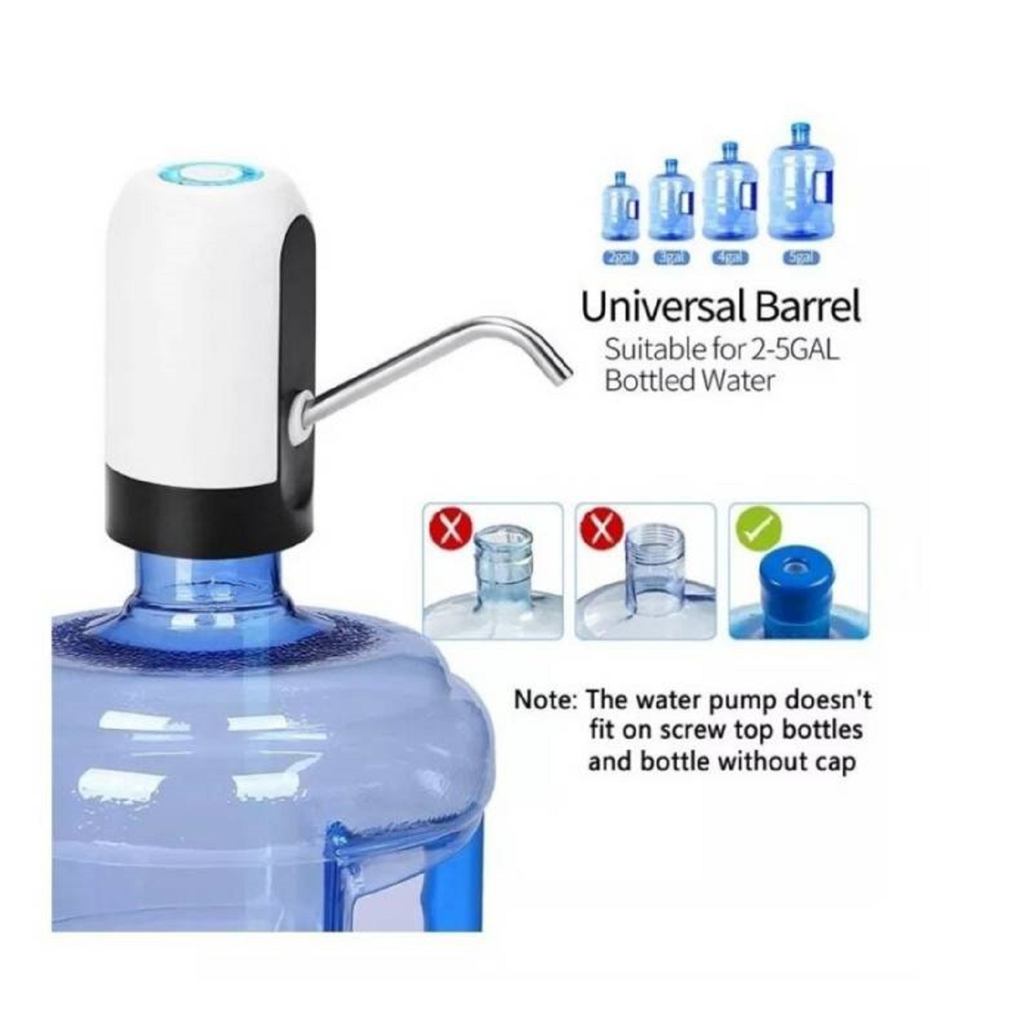 Foto 2 pulgar | Dispensador De Agua Eléctrico Recargable Por Usb Item117 - Venta Internacional.