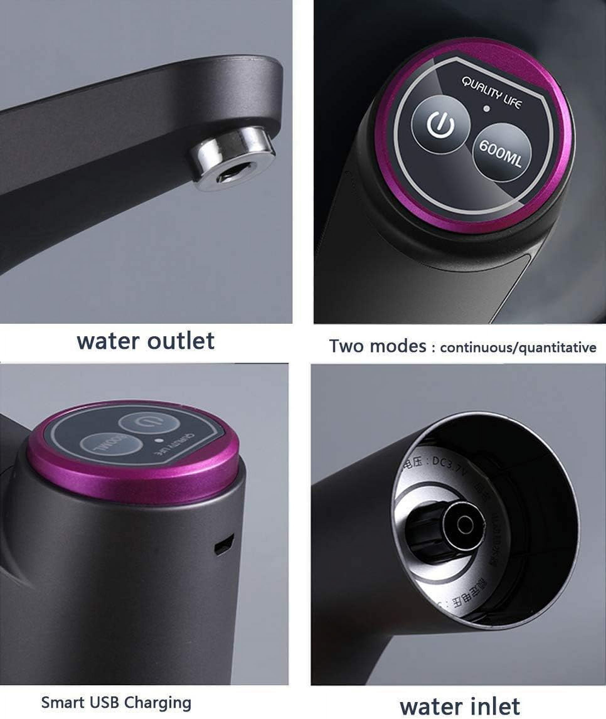 Foto 4 pulgar | Bomba De Botella De Agua Portátil Con Carga Usb Y Apagado Automático - Venta Internacional.