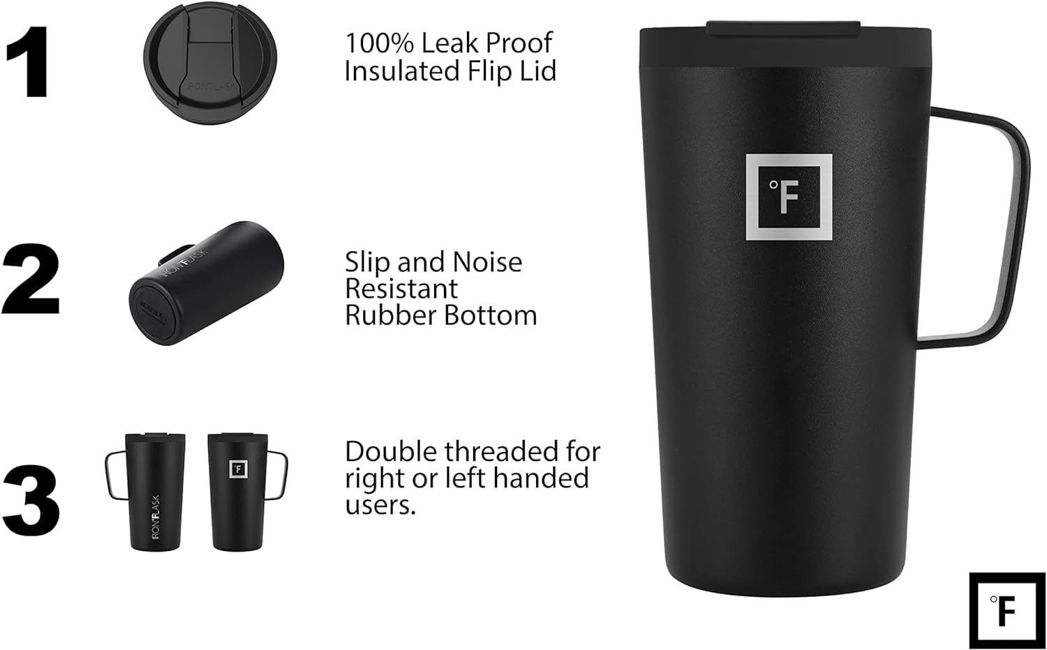 Foto 6 pulgar | Taza De Café Iron °flask Grip, A Prueba De Fugas, 470 Ml, Acero Inoxidable - Venta Internacional.