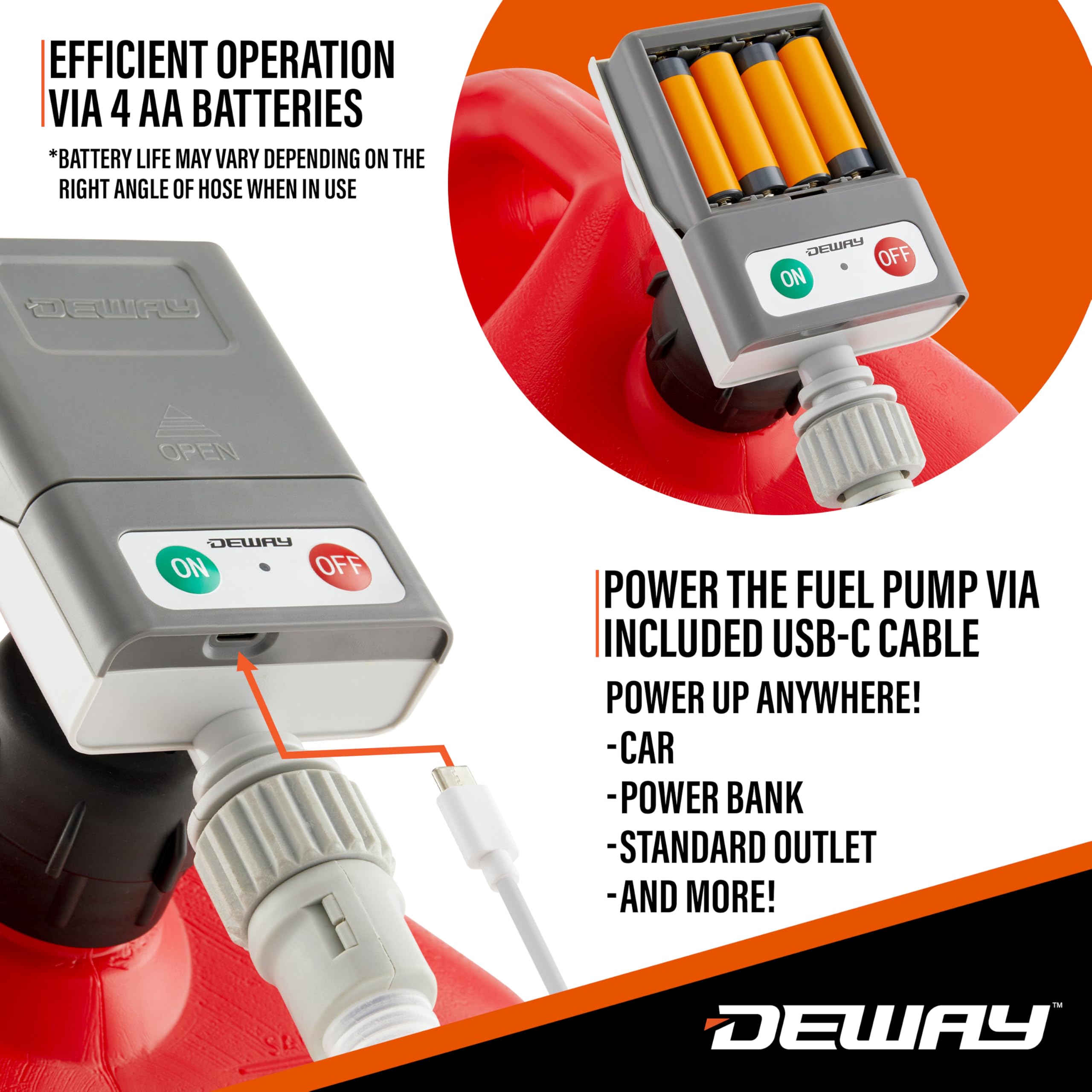 Foto 3 pulgar | Bomba De Transferencia De Combustible Deway Gas Bate Con Boquilla De Gatillo De 3,8 L/m - Venta Internacional.