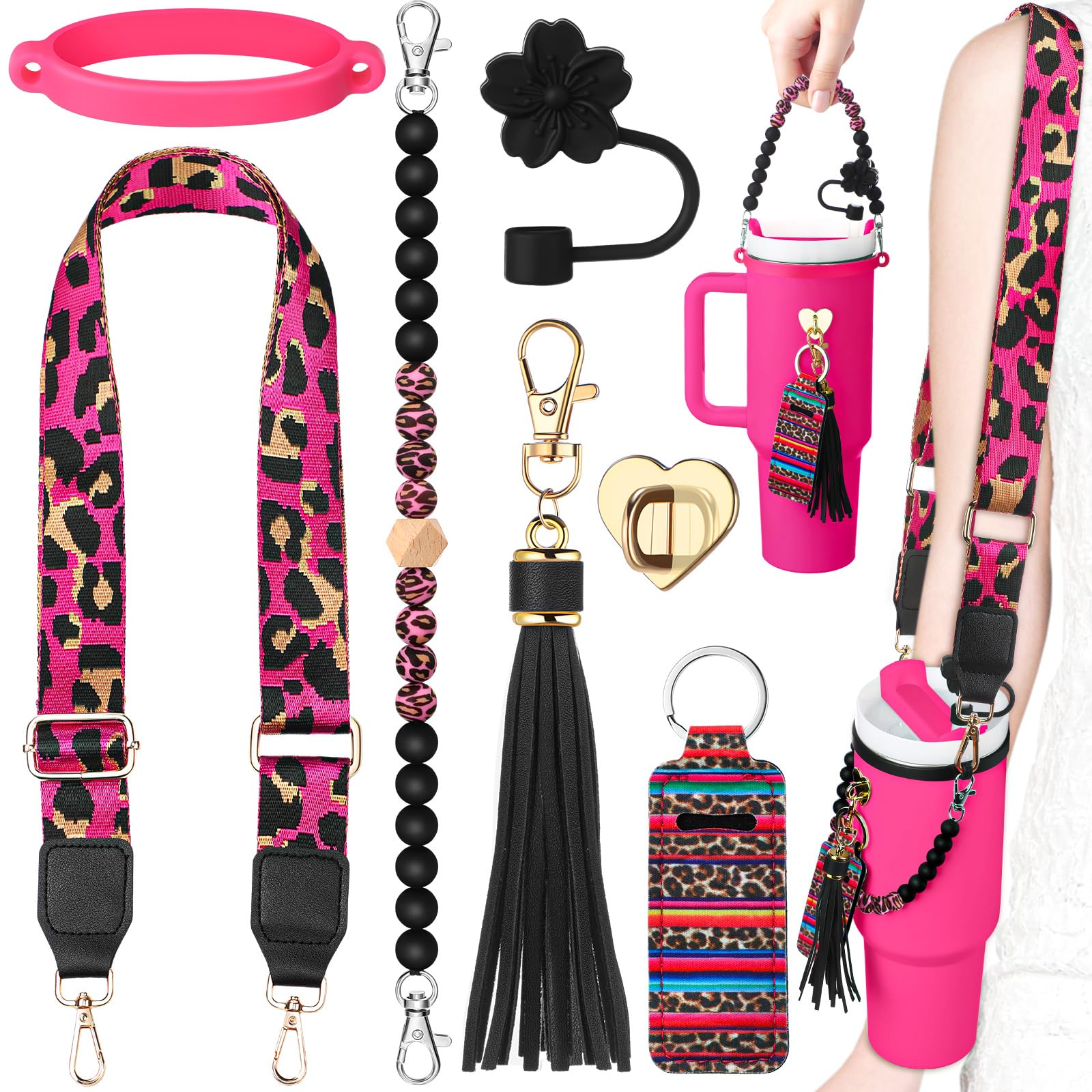Foto 2 pulgar | Set De Accesorios Para Vasos Skylety Leopard Silicone Para Vasos De 240-1180 Ml - Venta Internacional.