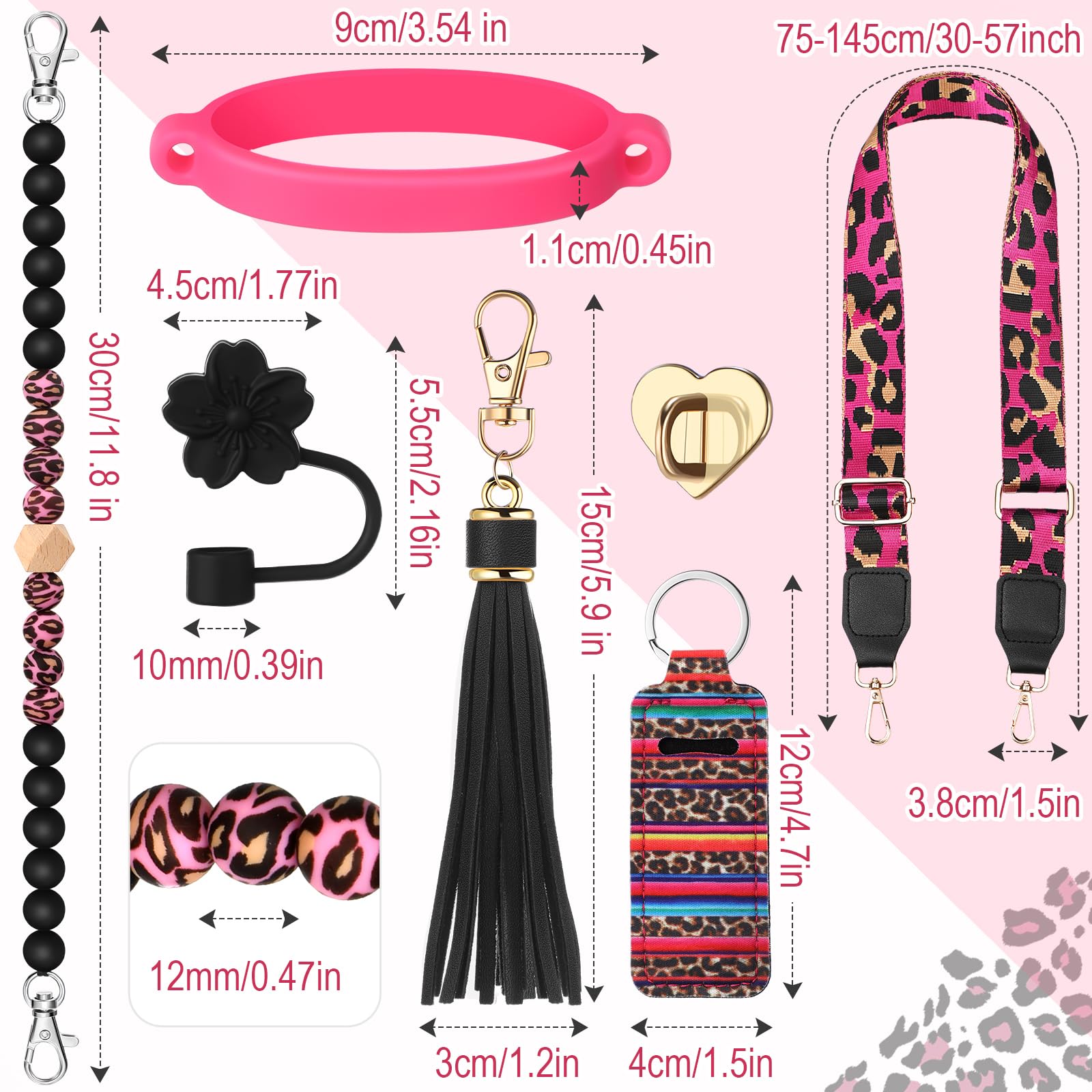 Foto 3 pulgar | Set De Accesorios Para Vasos Skylety Leopard Silicone Para Vasos De 240-1180 Ml - Venta Internacional.