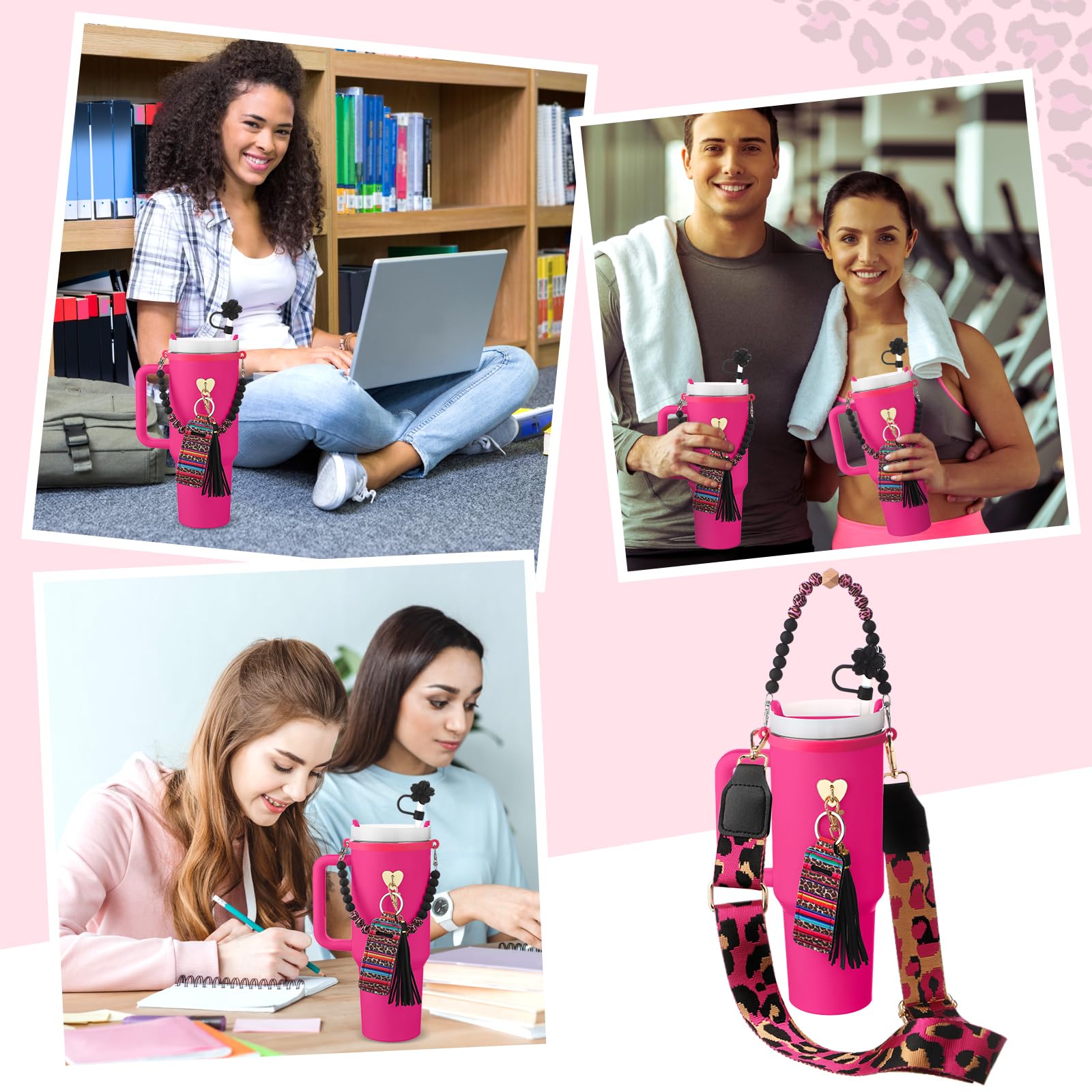 Foto 7 pulgar | Set De Accesorios Para Vasos Skylety Leopard Silicone Para Vasos De 240-1180 Ml - Venta Internacional.