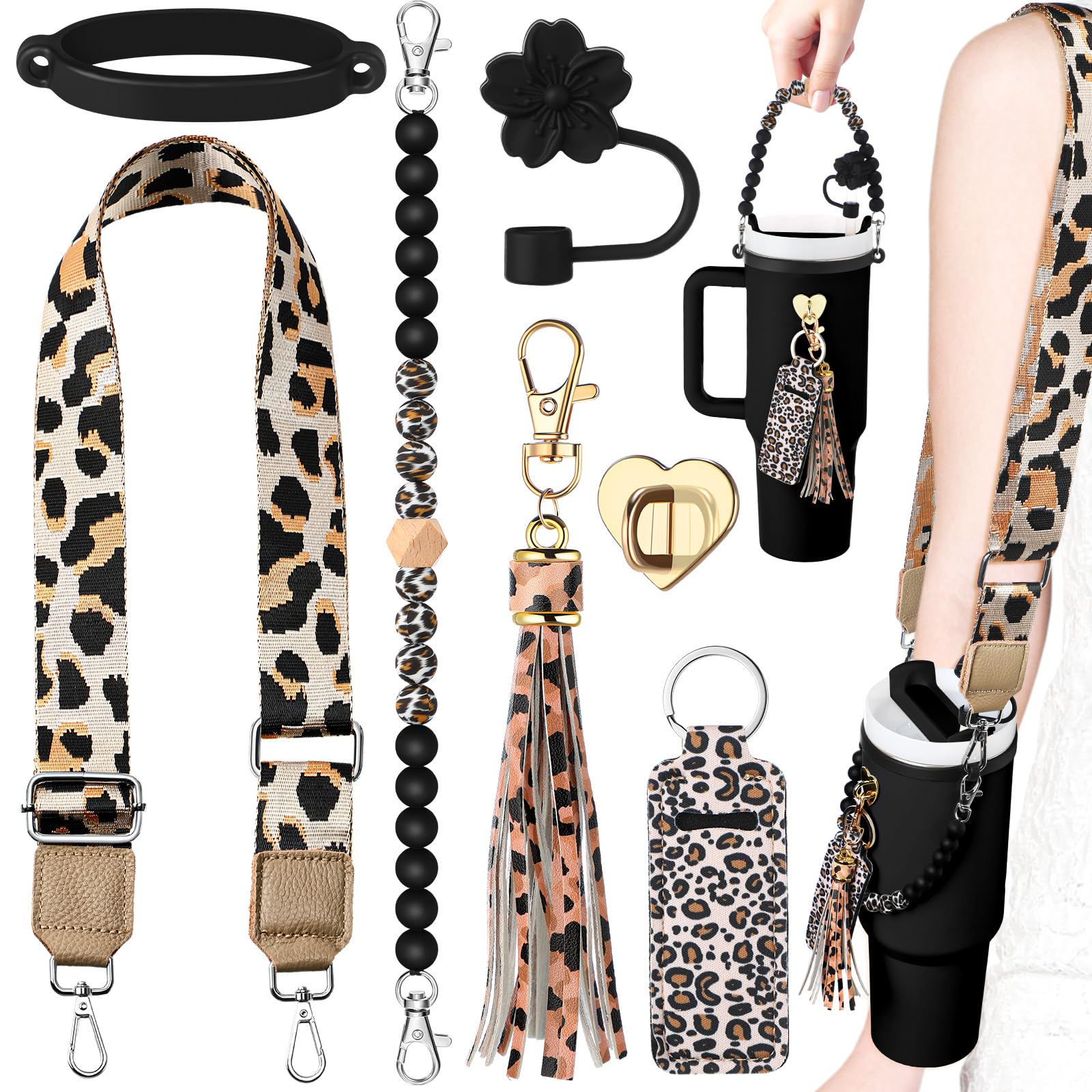 Set De Accesorios Para Vasos Skylety Leopard Silicone Para Vasos De 240-1180 Ml - Venta Internacional.