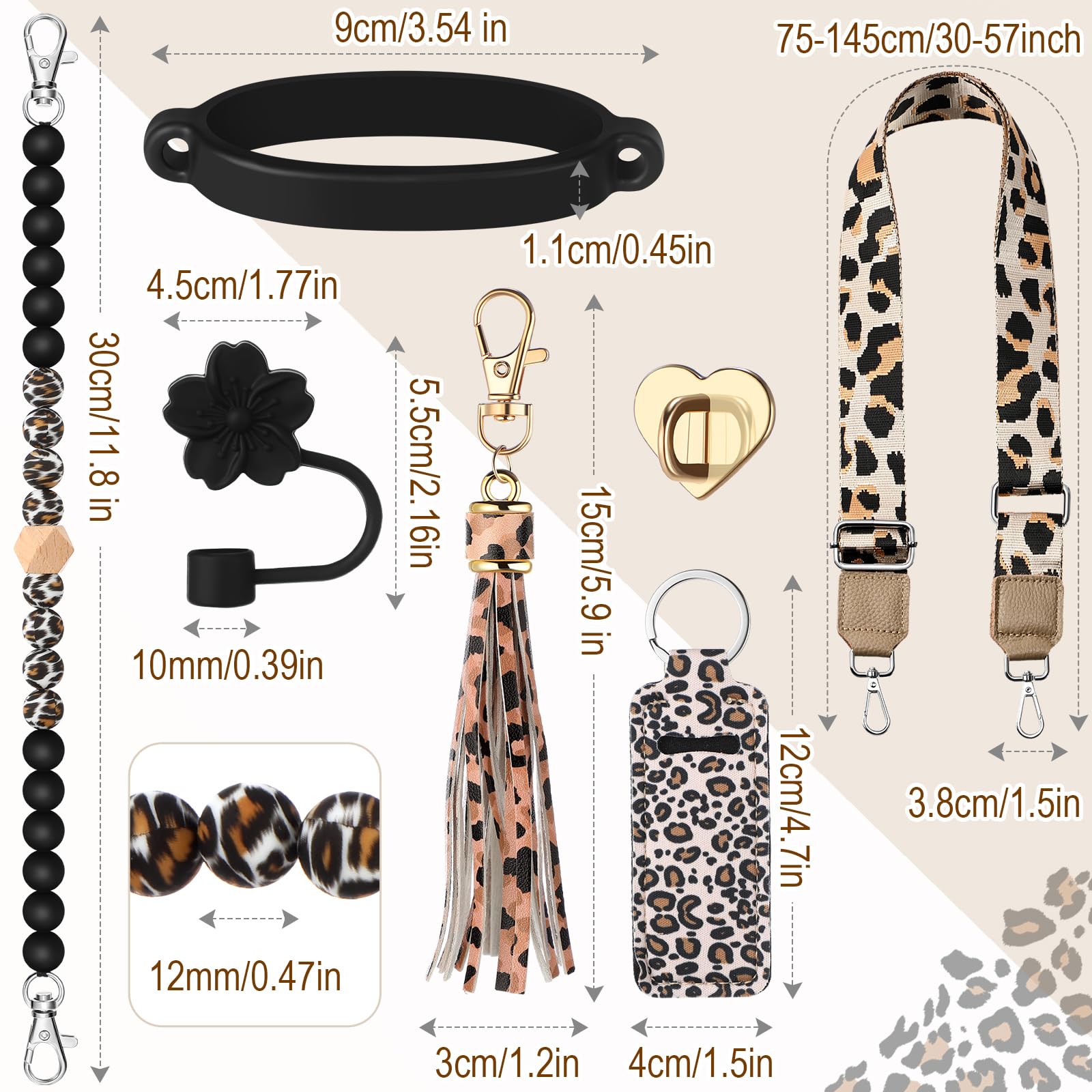 Foto 3 pulgar | Set De Accesorios Para Vasos Skylety Leopard Silicone Para Vasos De 240-1180 Ml - Venta Internacional.