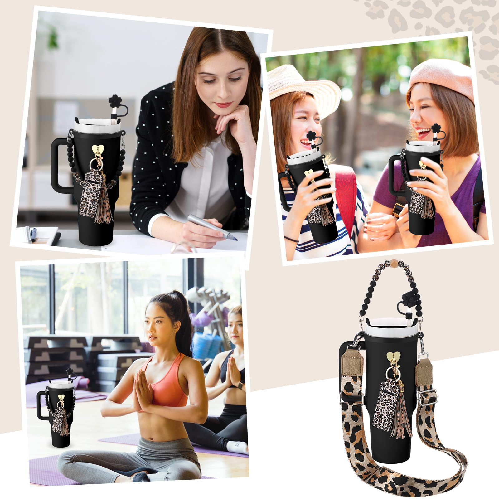 Foto 7 pulgar | Set De Accesorios Para Vasos Skylety Leopard Silicone Para Vasos De 240-1180 Ml - Venta Internacional.