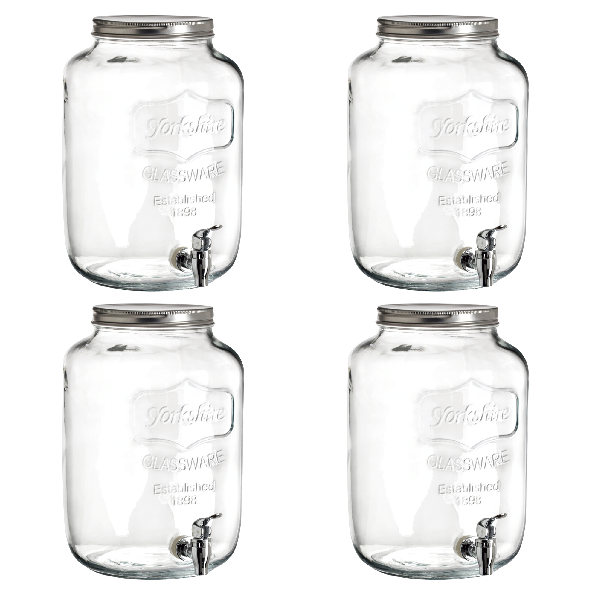 Dispensador De Agua De Vidrio Vittori 4 Litros 4piezas
