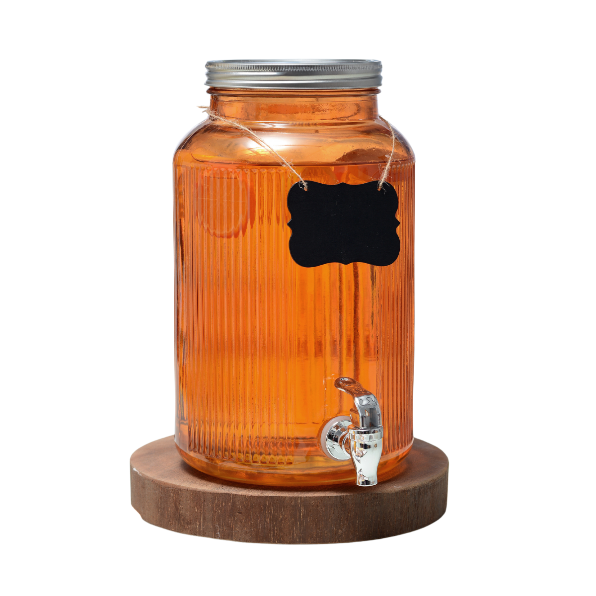 Dispensador De Agua De Vidrio Vittori 5.5 L Color Naranja