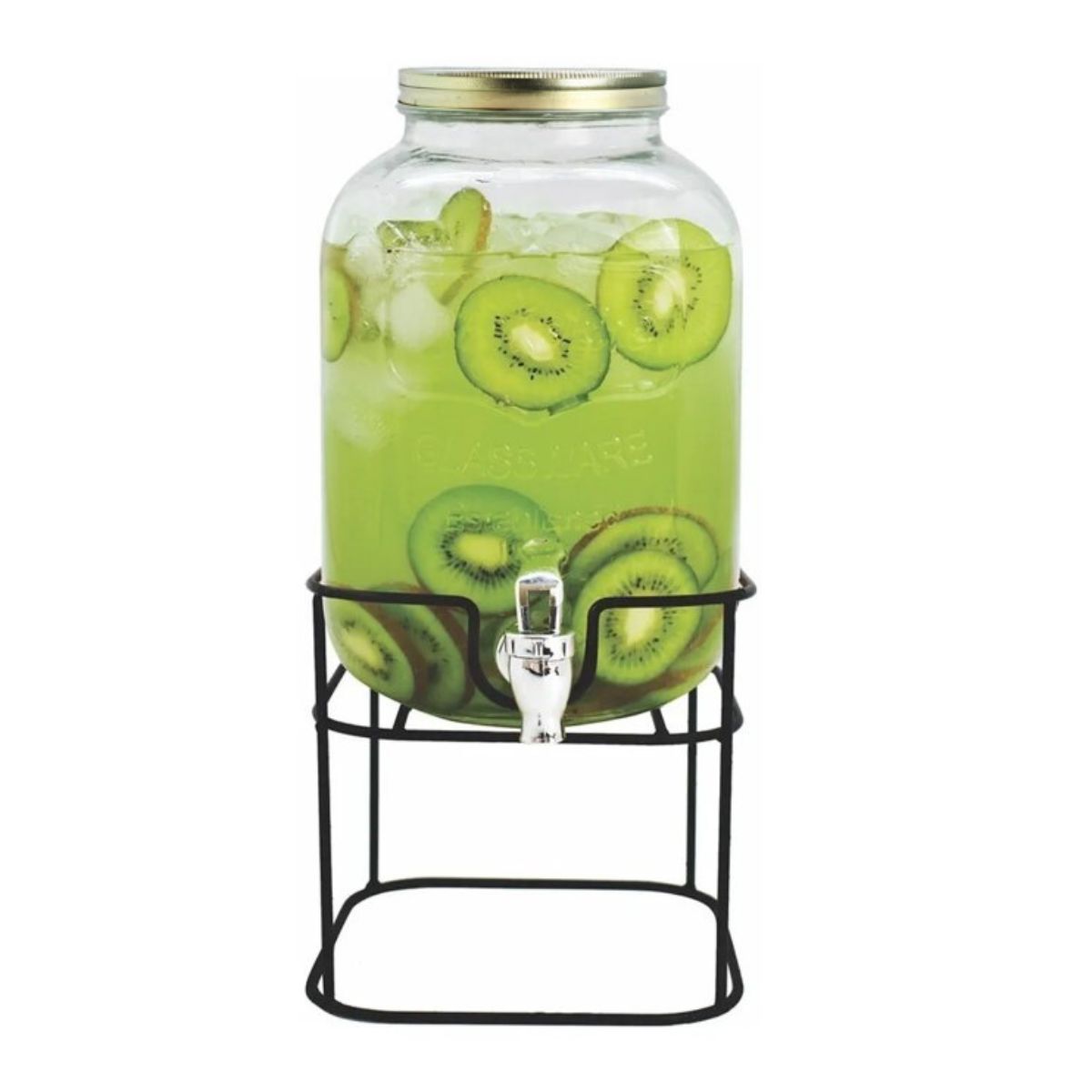 Dispensador De Agua De Vidrio Vittori 8 Litros 4 Piezas Con Base