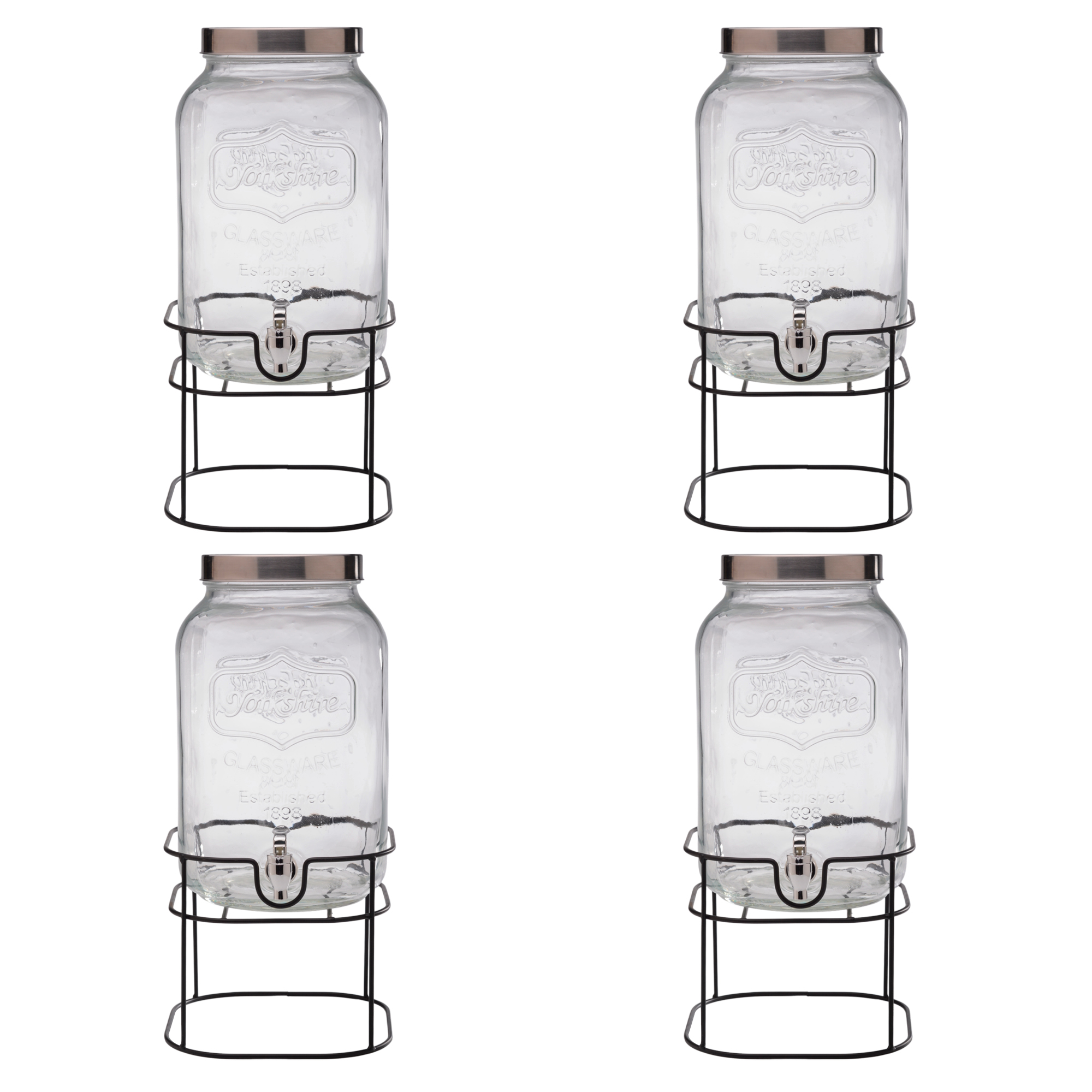 Foto 4 pulgar | Dispensador De Agua De Vidrio Vittori 8 Litros 4 Piezas Con Base