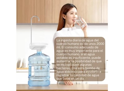 Foto 3 | Dispensador Xtellar de Agua Eléctrico Recargable Usb