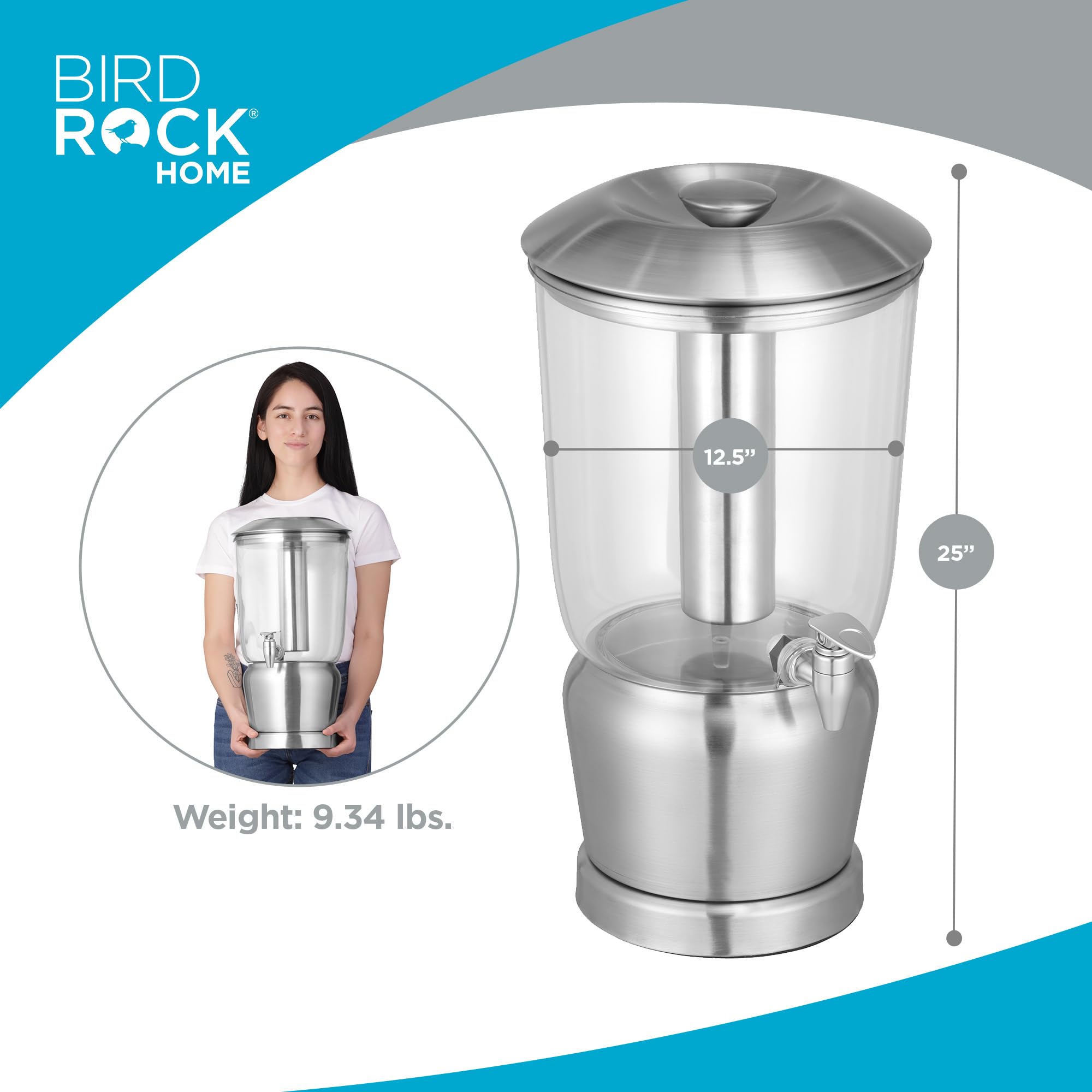Foto 4 pulgar | Dispensador De Bebidas Birdrock Home De Acero Inoxidable De 19 Litros Con Hielo - Venta Internacional.