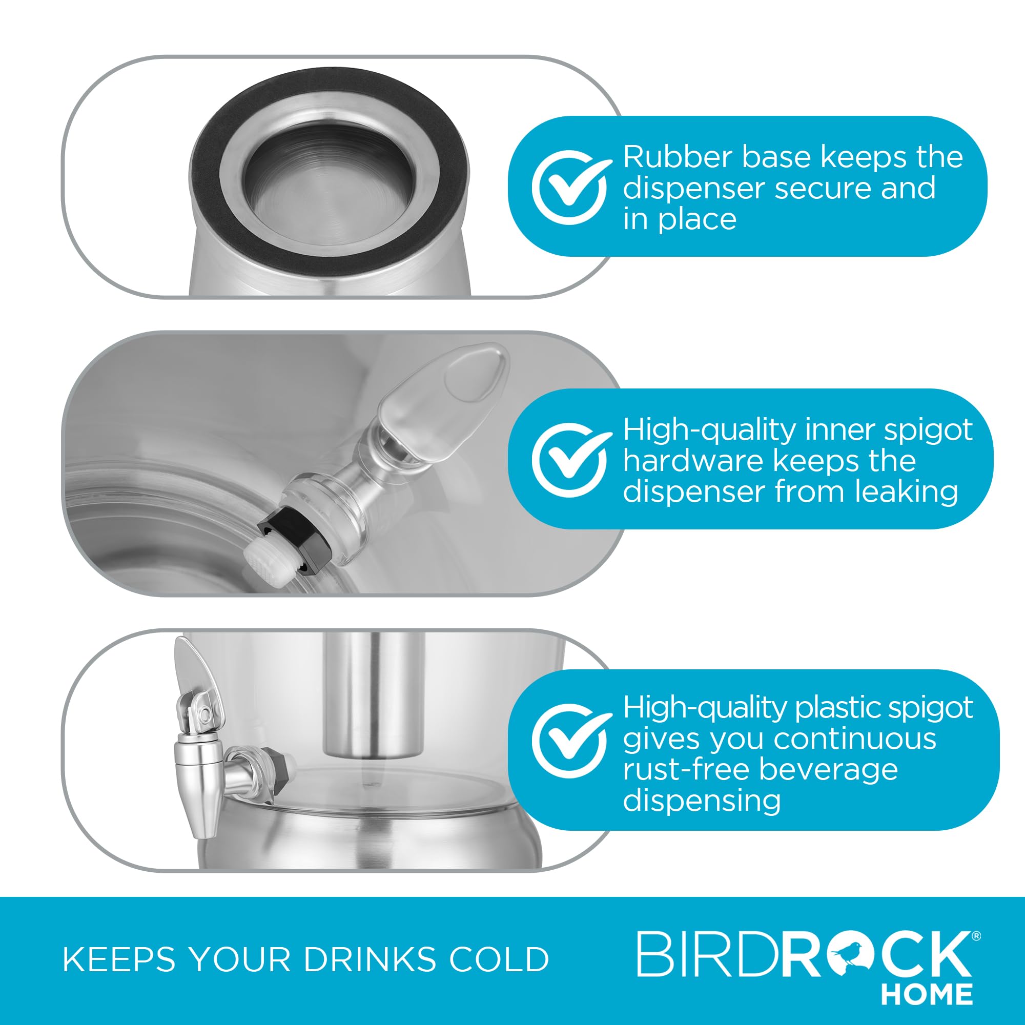 Foto 5 pulgar | Dispensador De Bebidas Birdrock Home De Acero Inoxidable De 19 Litros Con Hielo - Venta Internacional.