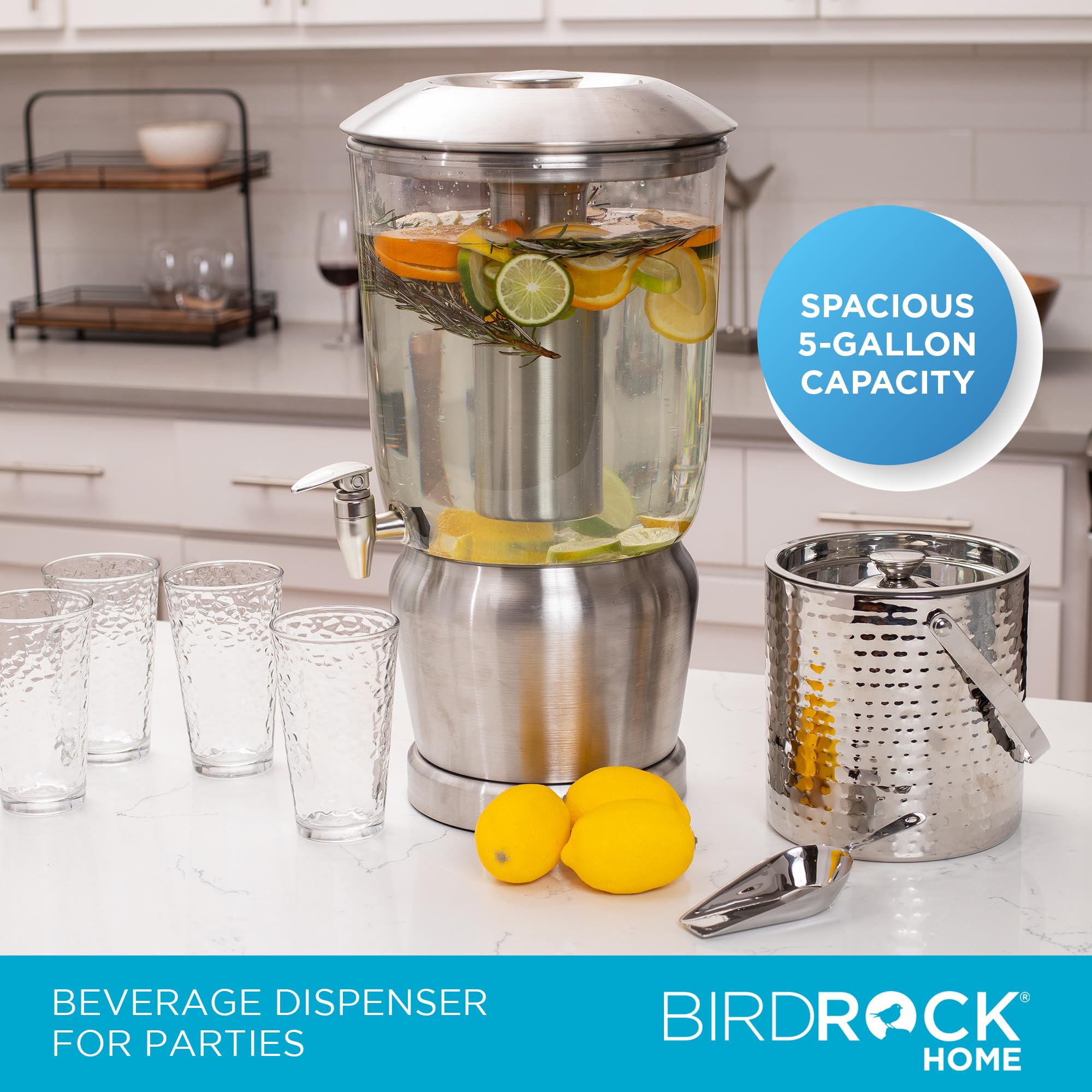 Foto 7 pulgar | Dispensador De Bebidas Birdrock Home De Acero Inoxidable De 19 Litros Con Hielo - Venta Internacional.