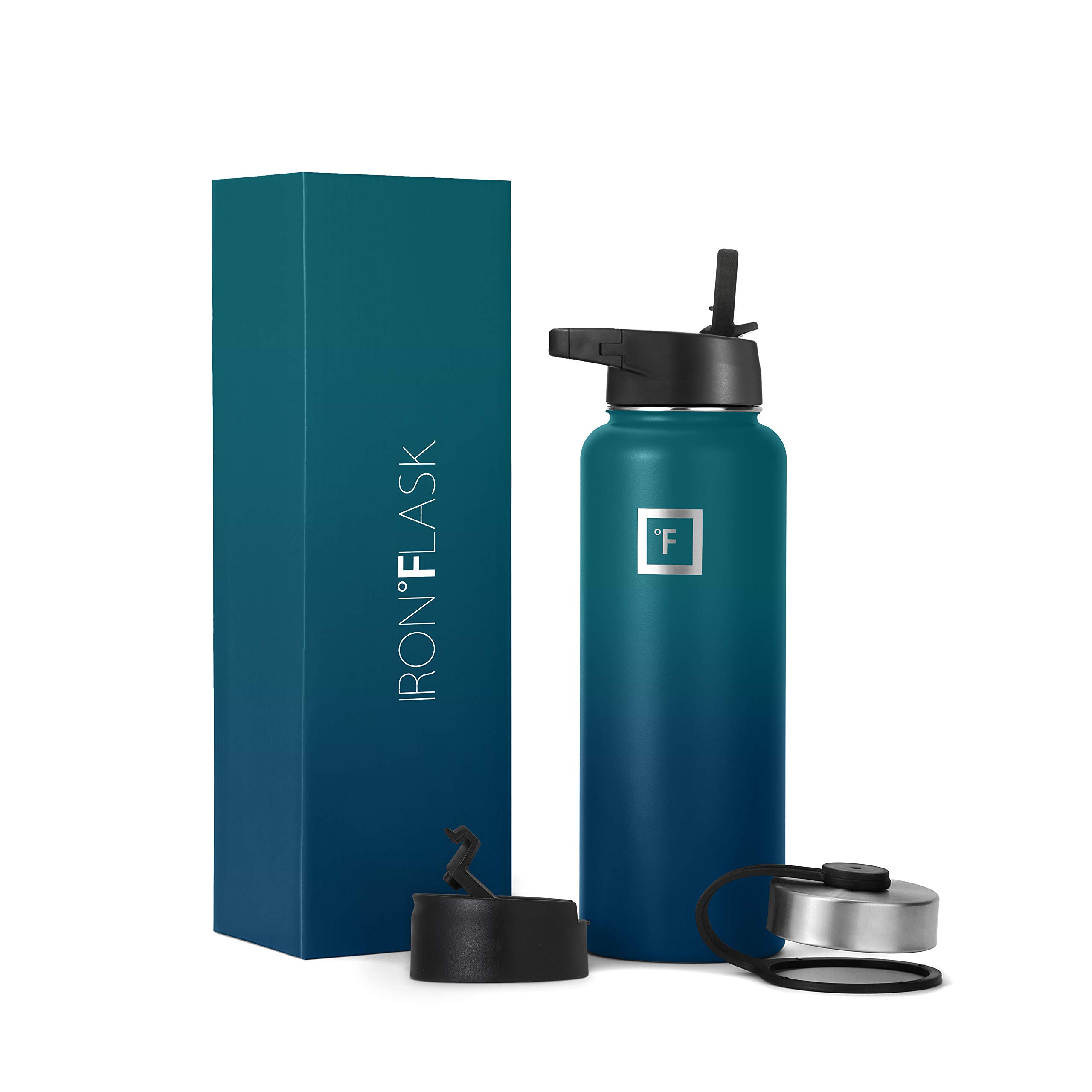 Foto 2 pulgar | Botella De Agua Iron °flask Para Acampar Y Hacer Senderismo De 1,2 L Con 3 Tapas Con Pajitas - Venta Internacional.