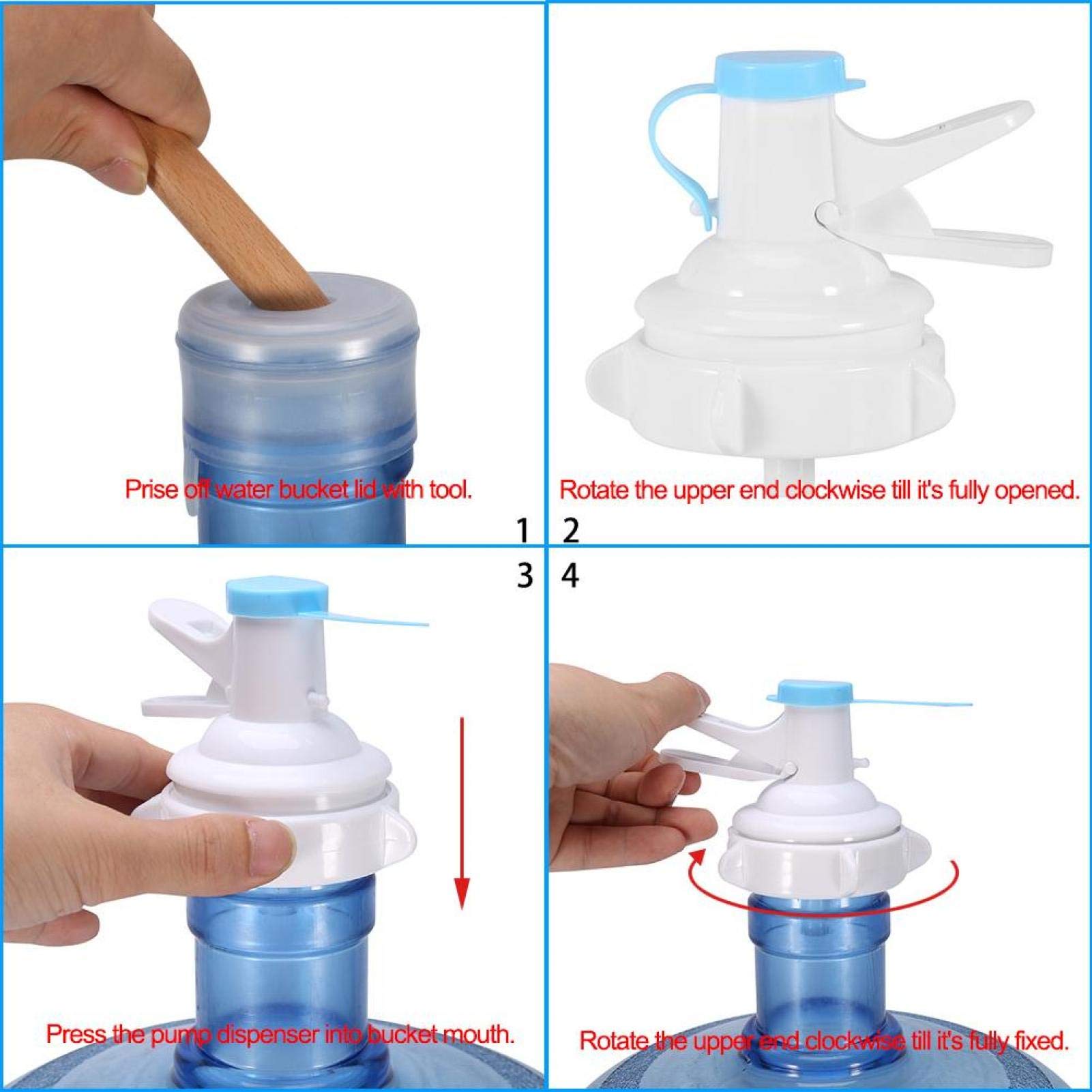 Foto 4 | Dispensador De Botellas De Agua Yosoo Manual De 5 Galones Con Tapa A Prueba De Polvo - Venta Internacional.