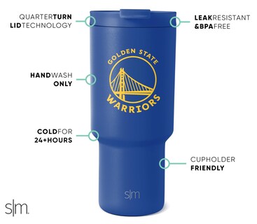 Foto 2 | Vaso Simple Modern Con Licencia Oficial De La Nba Warriors De 900 Ml - Venta Internacional.