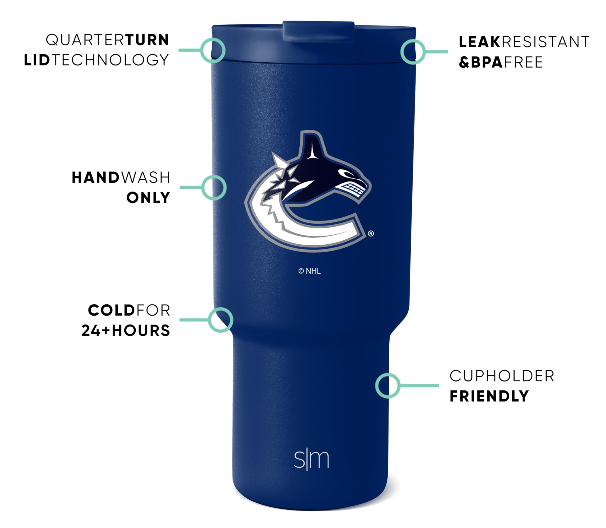 Foto 2 | Vaso Moderno Y Sencillo De La Nhl Vancouver Canuks, 900 Ml, Acero Inoxidable - Venta Internacional.