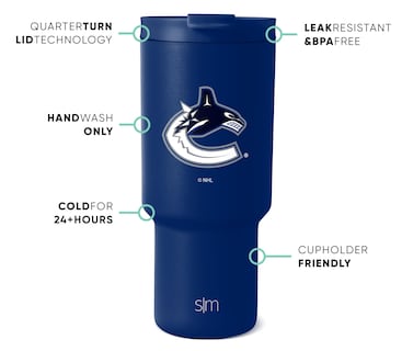 Foto 2 | Vaso Moderno Y Sencillo De La Nhl Vancouver Canuks, 900 Ml, Acero Inoxidable - Venta Internacional.