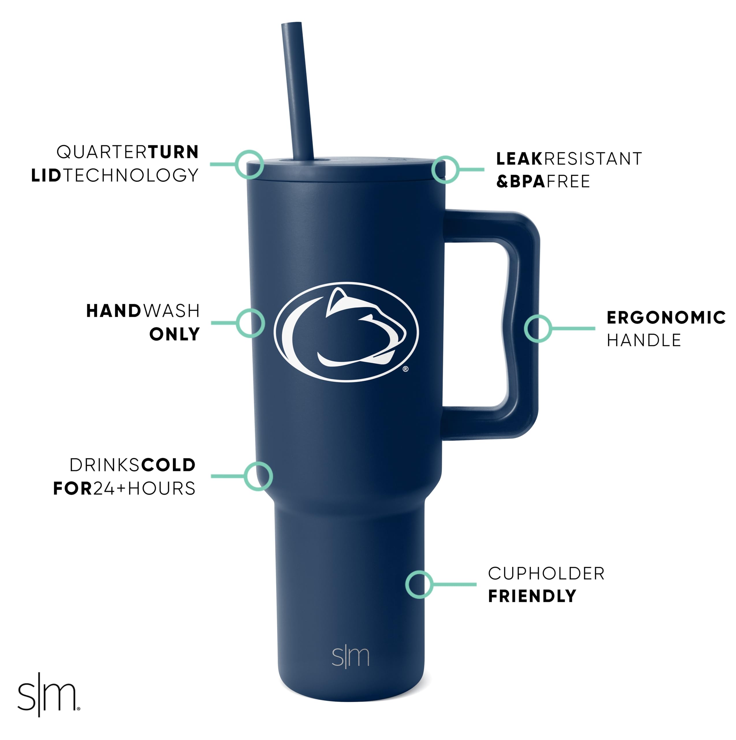 Foto 3 pulgar | Vaso Simple Y Moderno Penn State Nittany Lions De 1,2 Litros Con Asa - Venta Internacional.