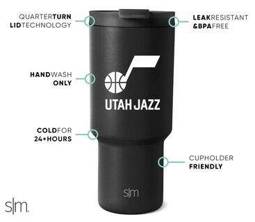 Foto 2 | Vaso Simple Modern Con Licencia Oficial De La Nba Utah Jazz De 900 Ml - Venta Internacional.