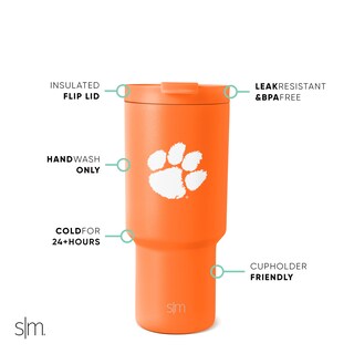 Foto 2 | Vaso Simple Modern Clemson Tigers De Acero Inoxidable De 900 Ml - Venta Internacional.