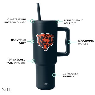 Foto 2 | Vaso Sencillo Y Moderno De Los Chicago Bears De La Nfl, 1,2 L, Con Asa Y Pajita - Venta Internacional.