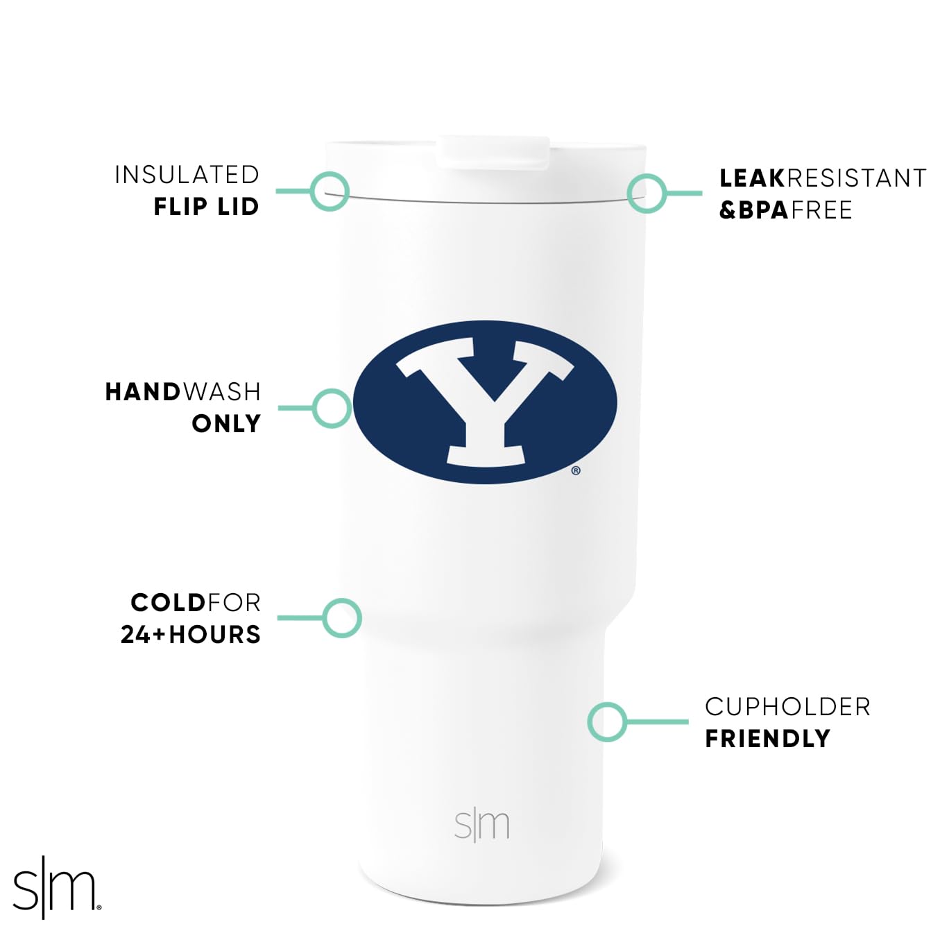 Foto 3 pulgar | Vaso Simple Y Moderno Byu Cougars De Acero Inoxidable De 900 Ml - Venta Internacional.