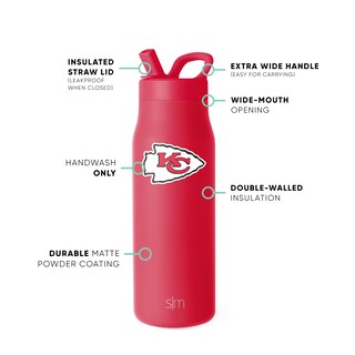 Foto 3 | Botella De Agua Simple Y Moderna De Los Kansas City Chiefs De La Nfl, 500 Ml - Venta Internacional.
