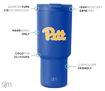 Foto 2 | Vaso Simple Modern Pittsburgh Panthers De Acero Inoxidable De 900 Ml - Venta Internacional.